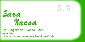 sara nacsa business card