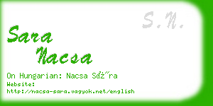 sara nacsa business card